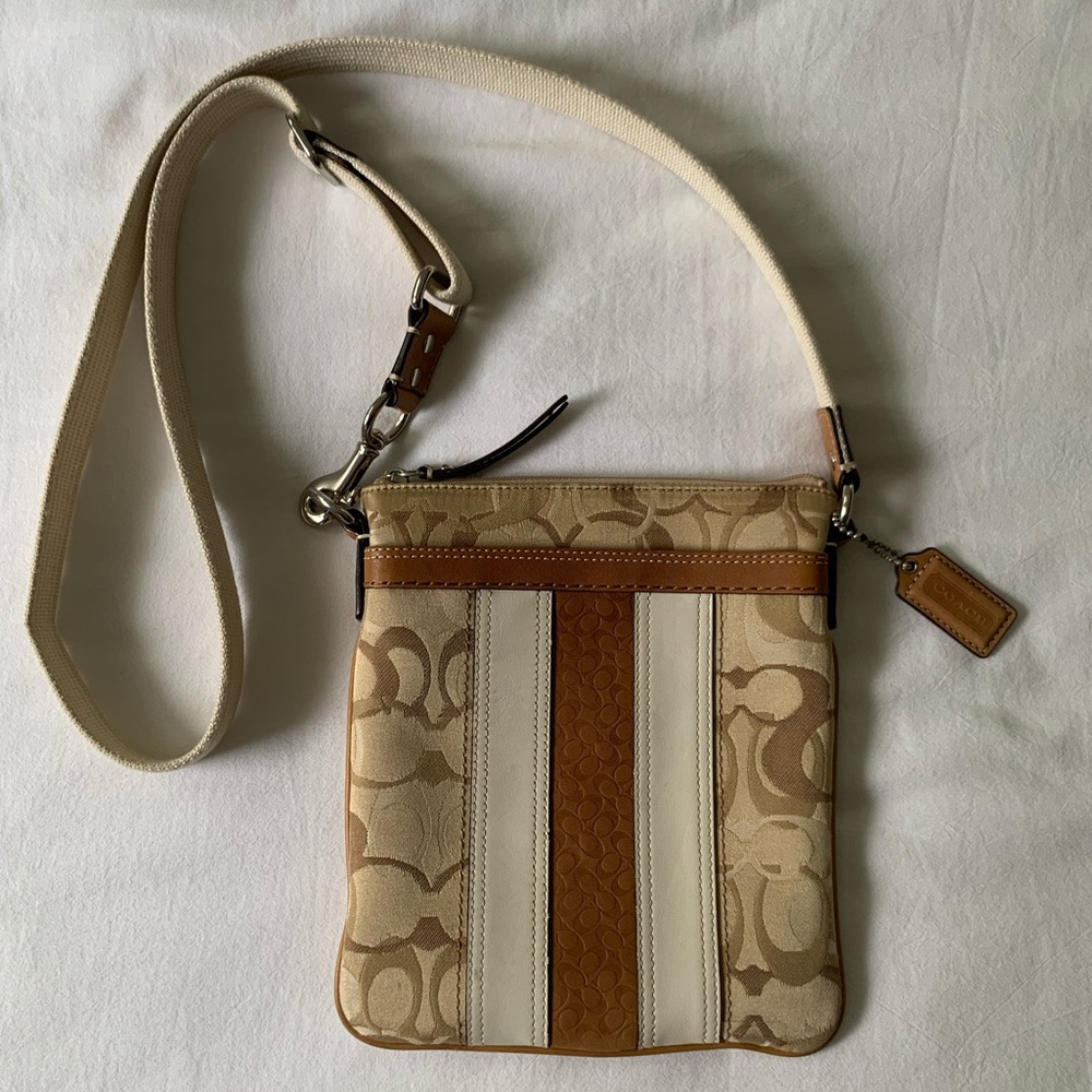 Coach Signature Stripe Swingpack Crossbody